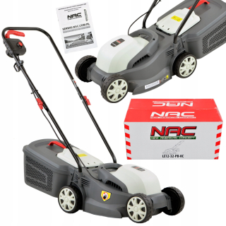 Ľahká elektrická kosačka s košom. Motor s tepelnou ochranou s výkonom 1200 W.
